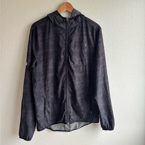 Men's Black Camo Lightweight Hooded Jacket